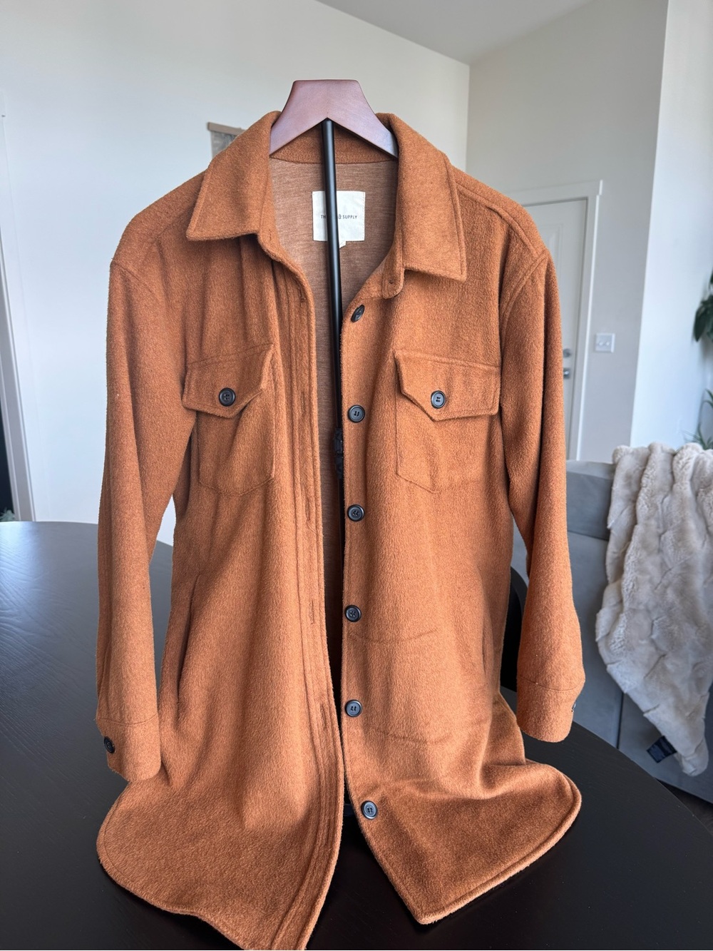 Cognac Brown Button-Up Shacket